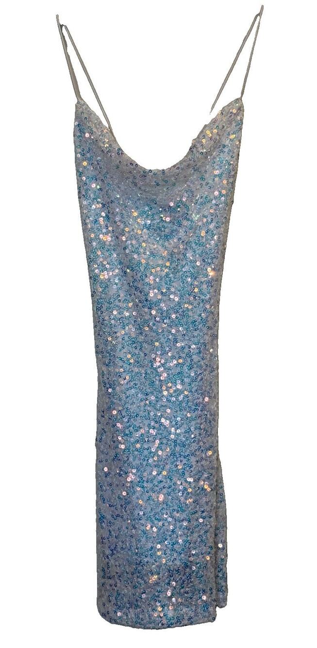Windsor 5/6 White Iridescent Sequin Bodycon Mini Dress Strappy Party